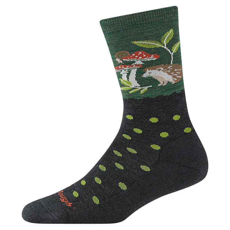Darn Tough Women's Lifestyle Wild Life Crew Lightweight with Cushion hedgehog moss