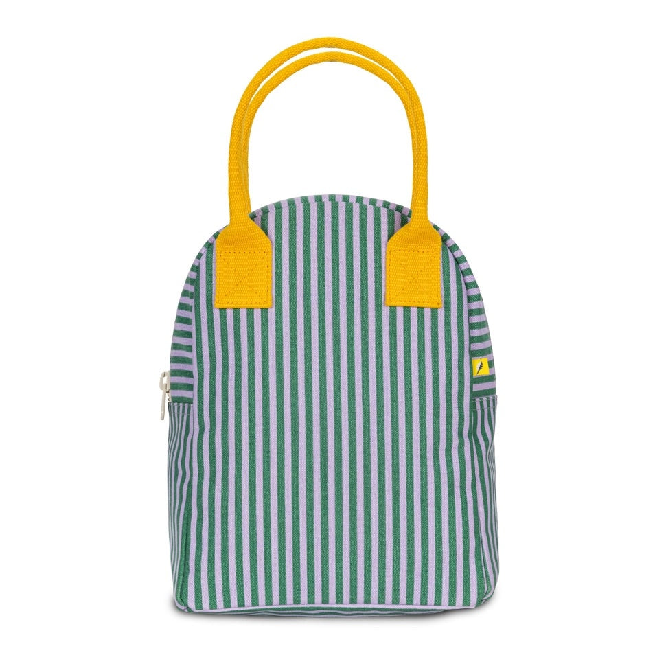 Fluf Zipper Lunch candy stripe grass / lavender