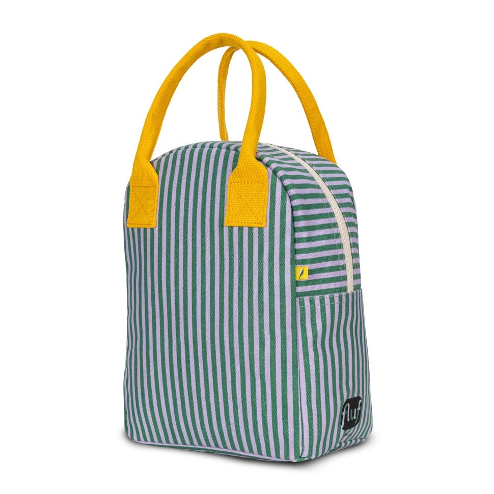 Fluf Zipper Lunch candy stripe grass / lavender