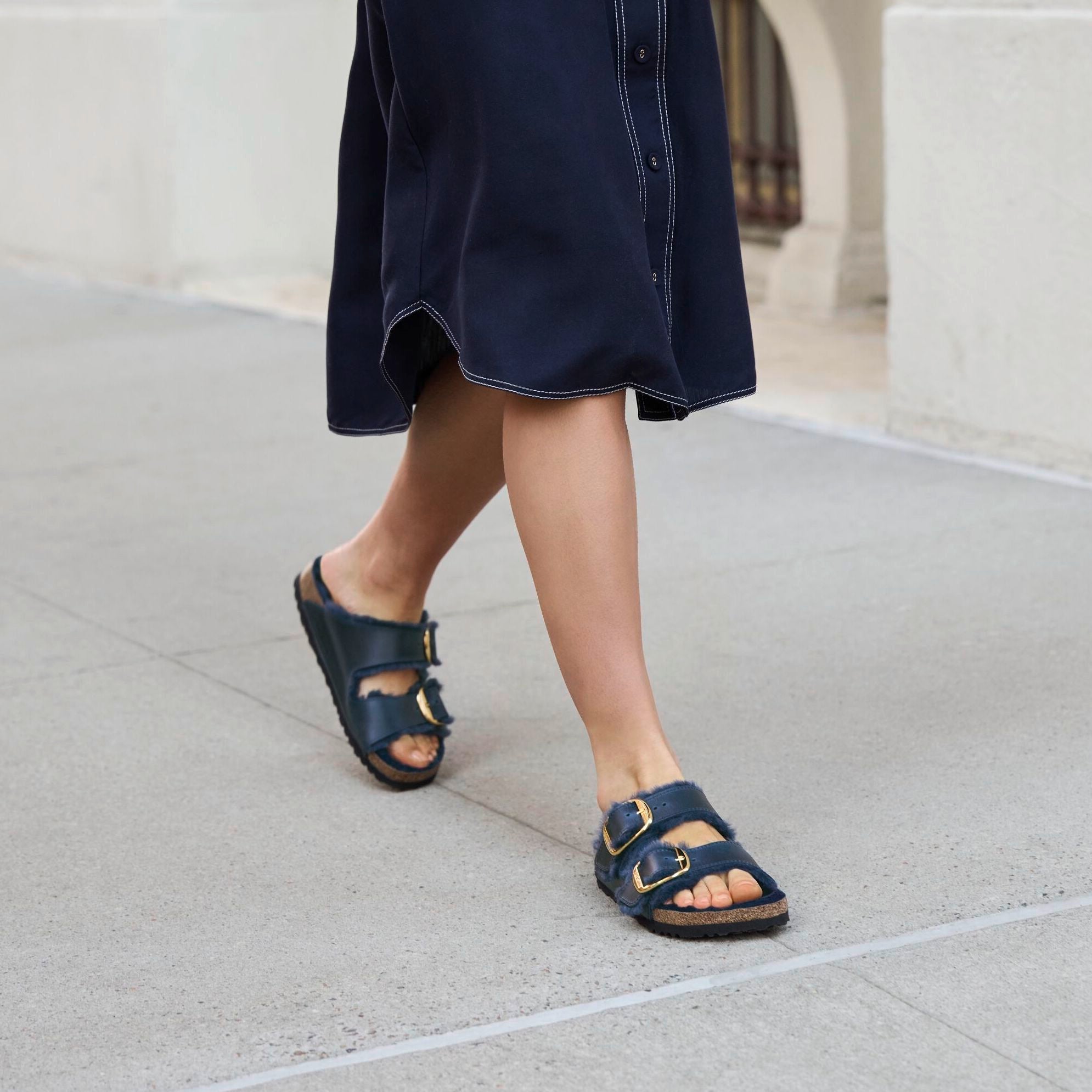 Birkenstock Arizona Big Buckle Shearling midnight oiled leather/midnight shearling