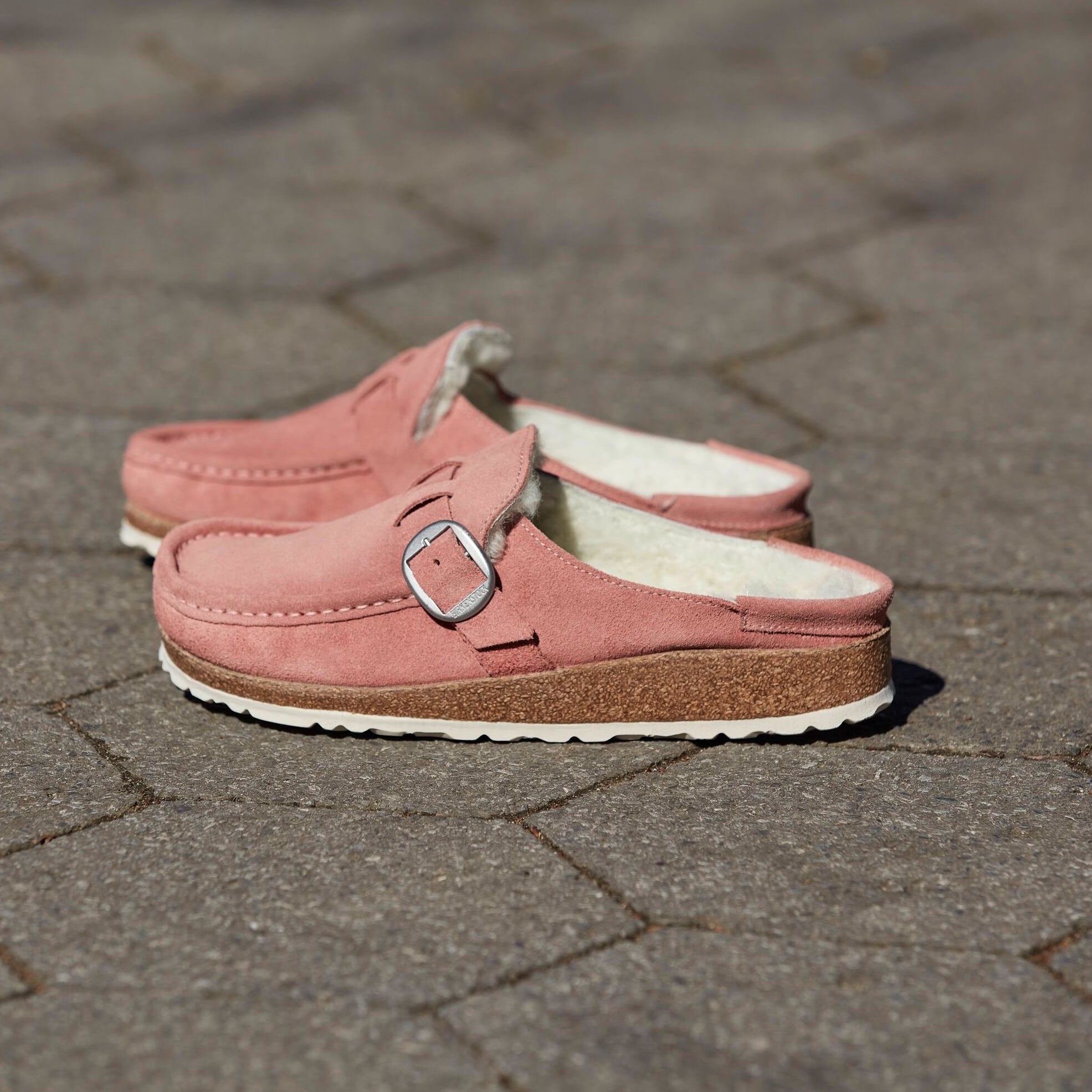 Birkenstock Buckley Shearling pink clay suede/natural shearling