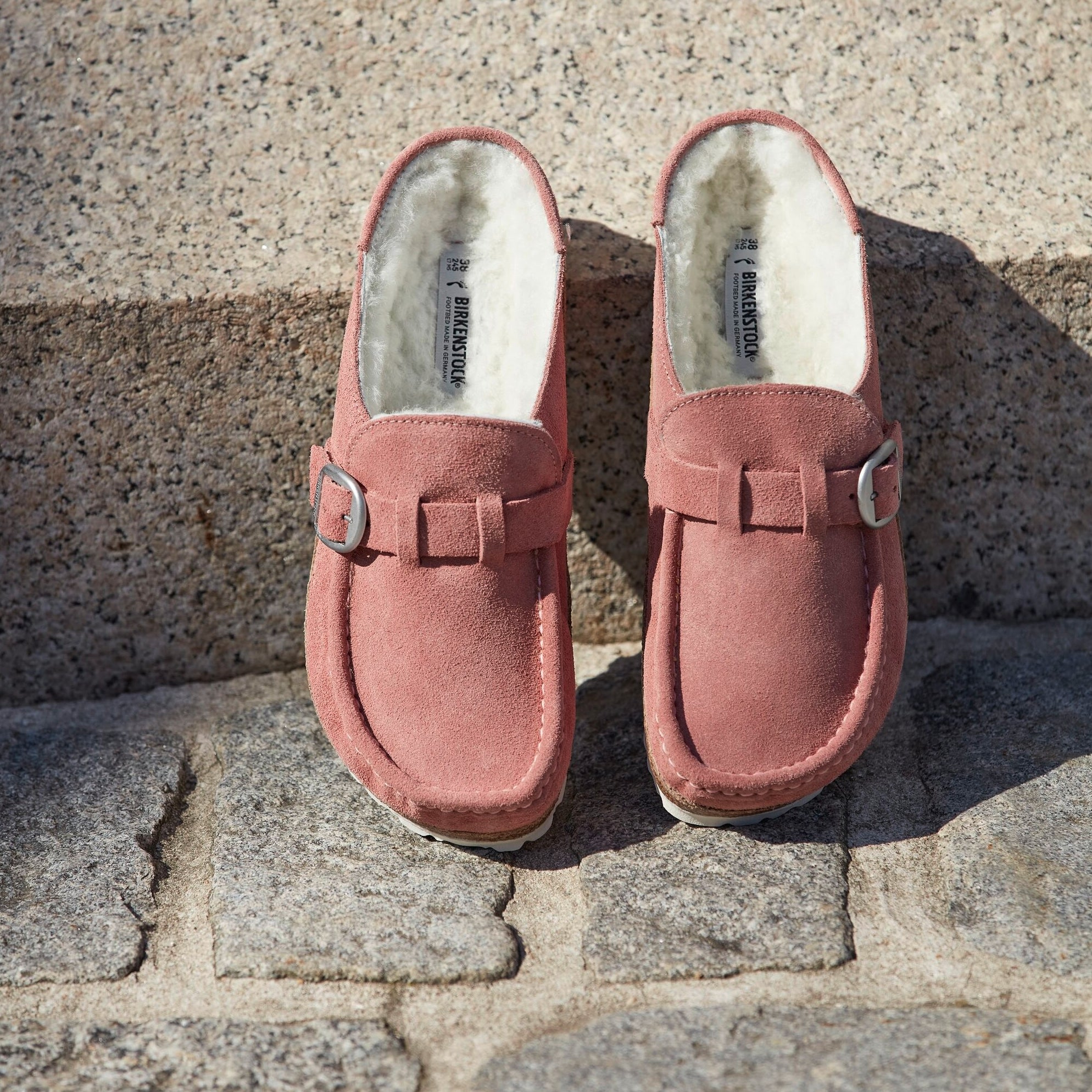 Birkenstock Buckley Shearling pink clay suede/natural shearling