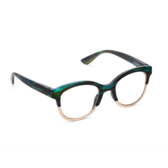 Peepers Georgia Blue Light Readers teal horn/gold