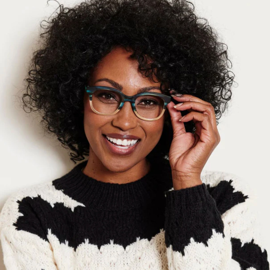 Peepers Georgia Blue Light Readers teal horn/gold