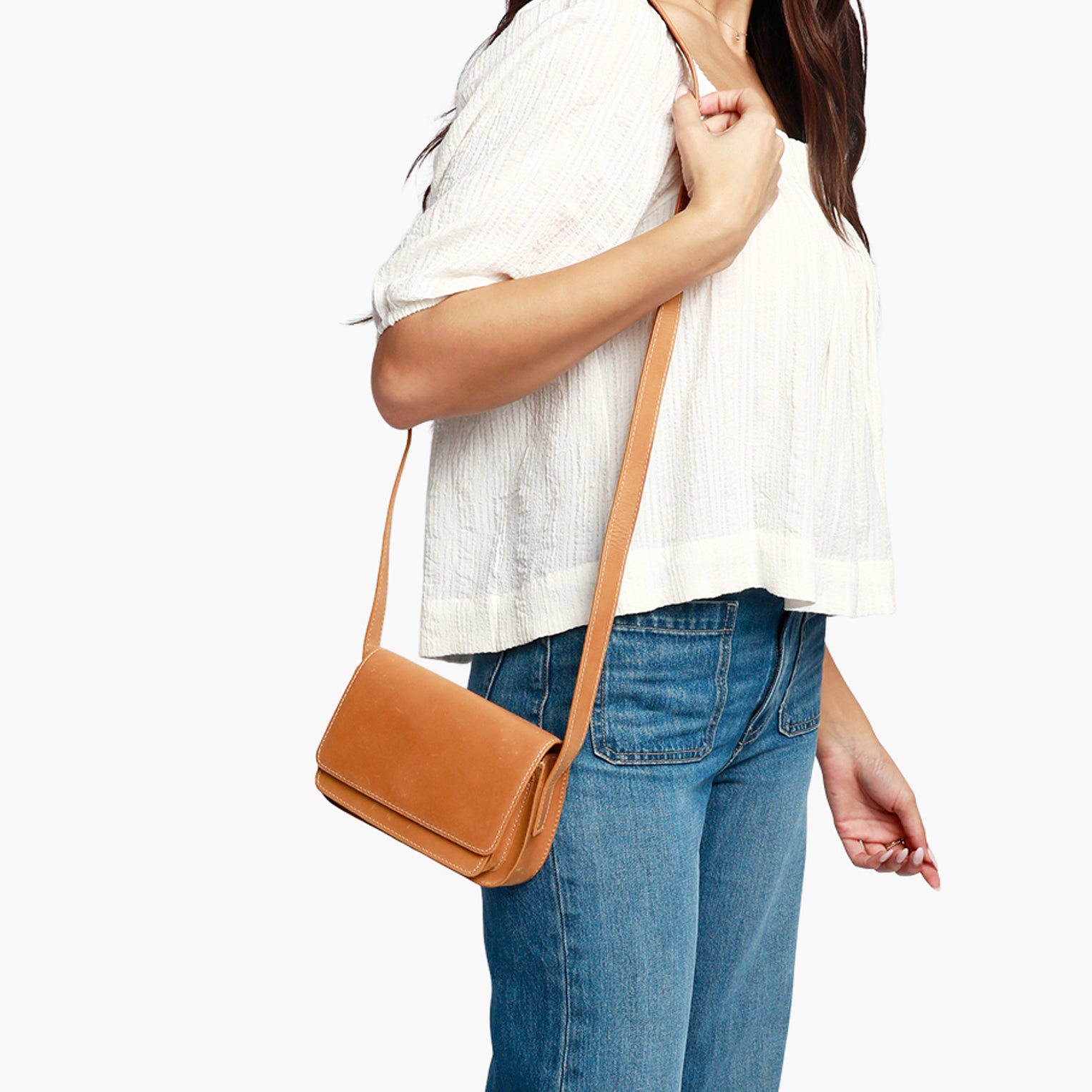 Able Gessi Crossbody cognac leather