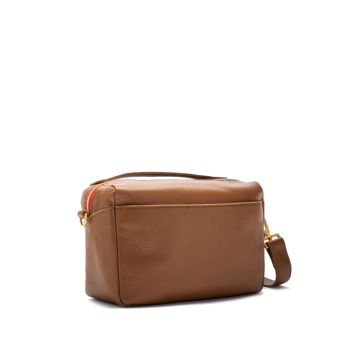 Hammitt Evan Crossbody Sml mahogany pebble/brushed gold red zip