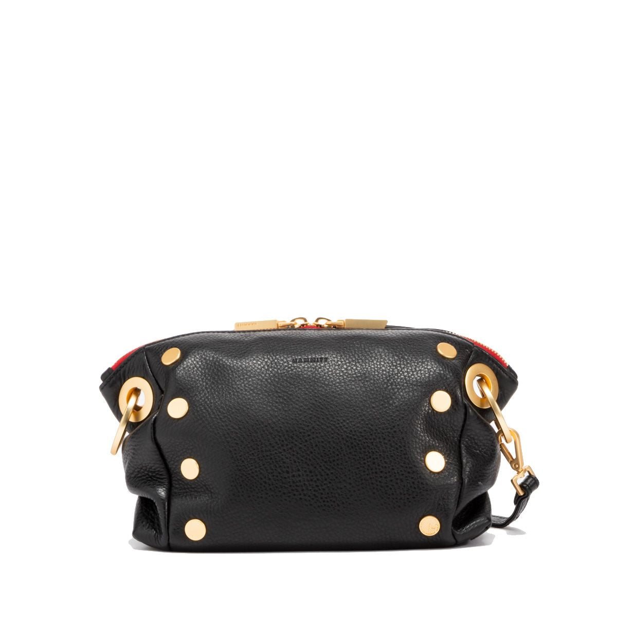 Hammitt Daniel Crossbody Clutch Sml black/brushed gold red zip
