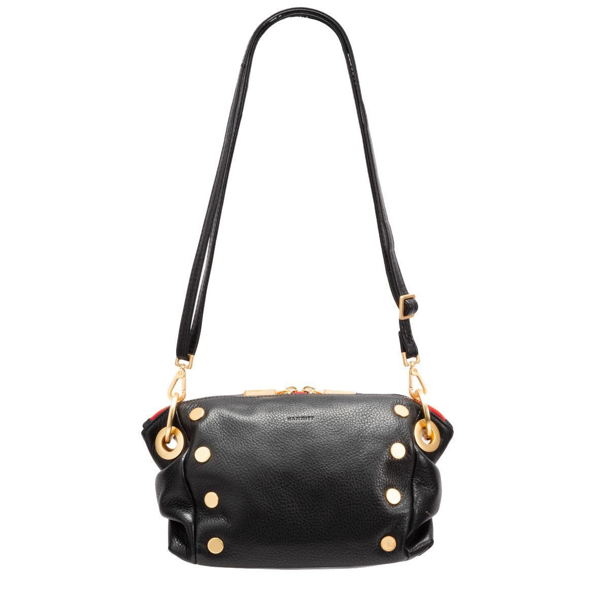 Hammitt Daniel Crossbody Clutch Sml black/brushed gold red zip