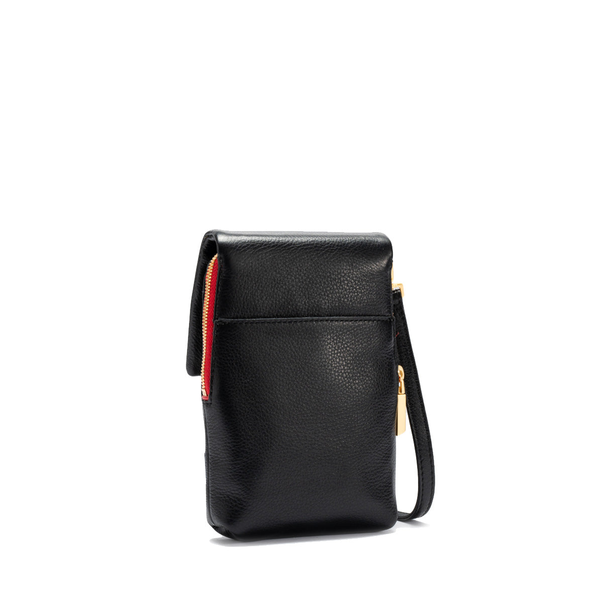 Hammitt VIP Mobile Phone Bag black/brushed gold red zip