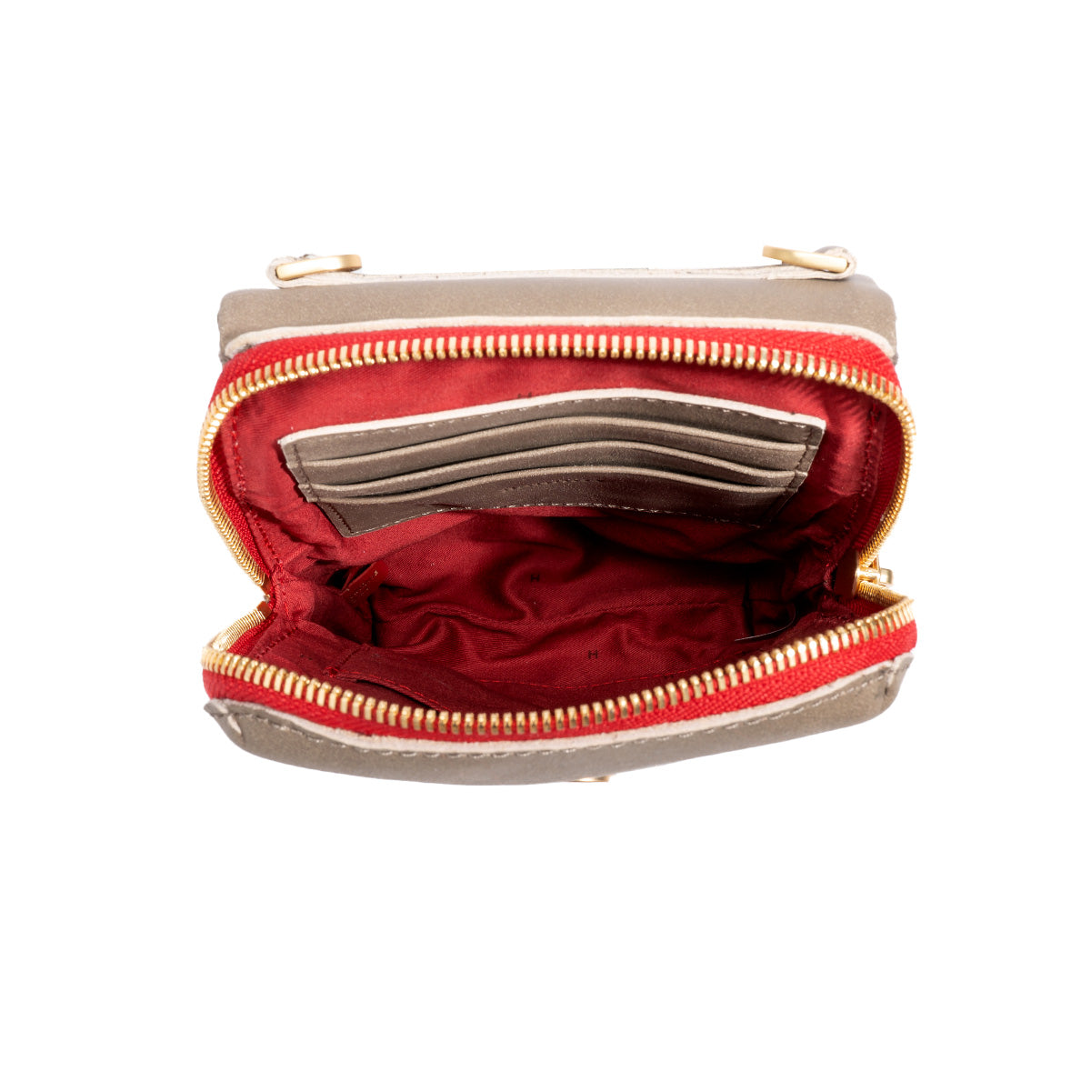 Hammitt VIP Mobile Phone Bag pewter/brushed gold red zip