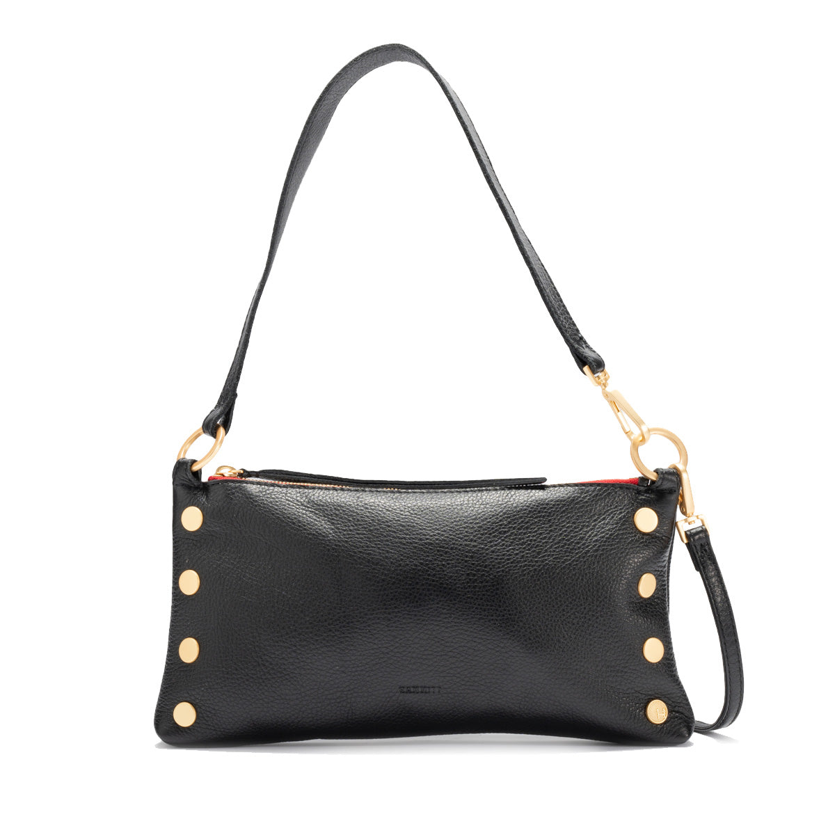 Hammitt Kyle Sml black/brushed gold red zip