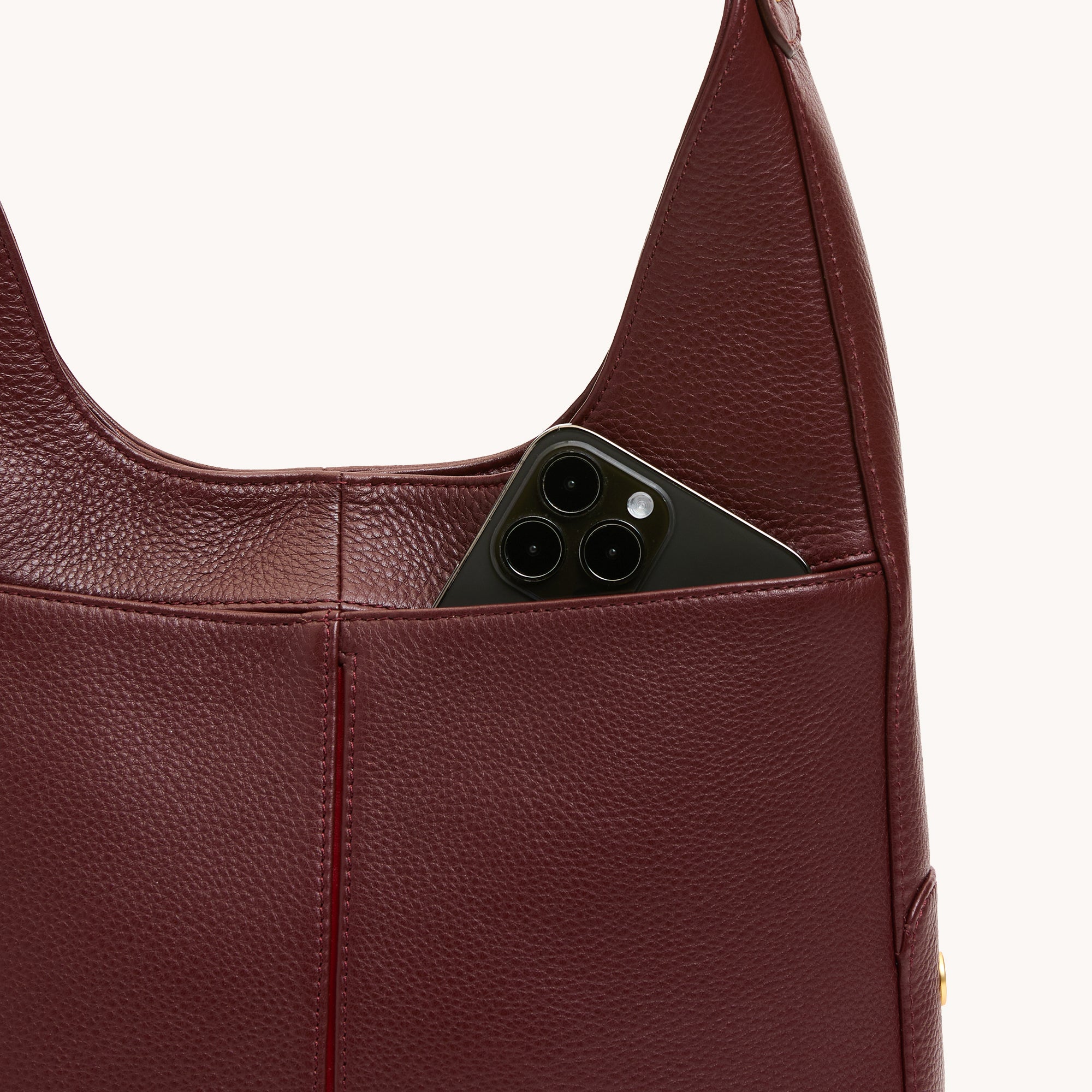 Hammitt Tim Med Shoulder Bag cherrywood pebble/brushed gold