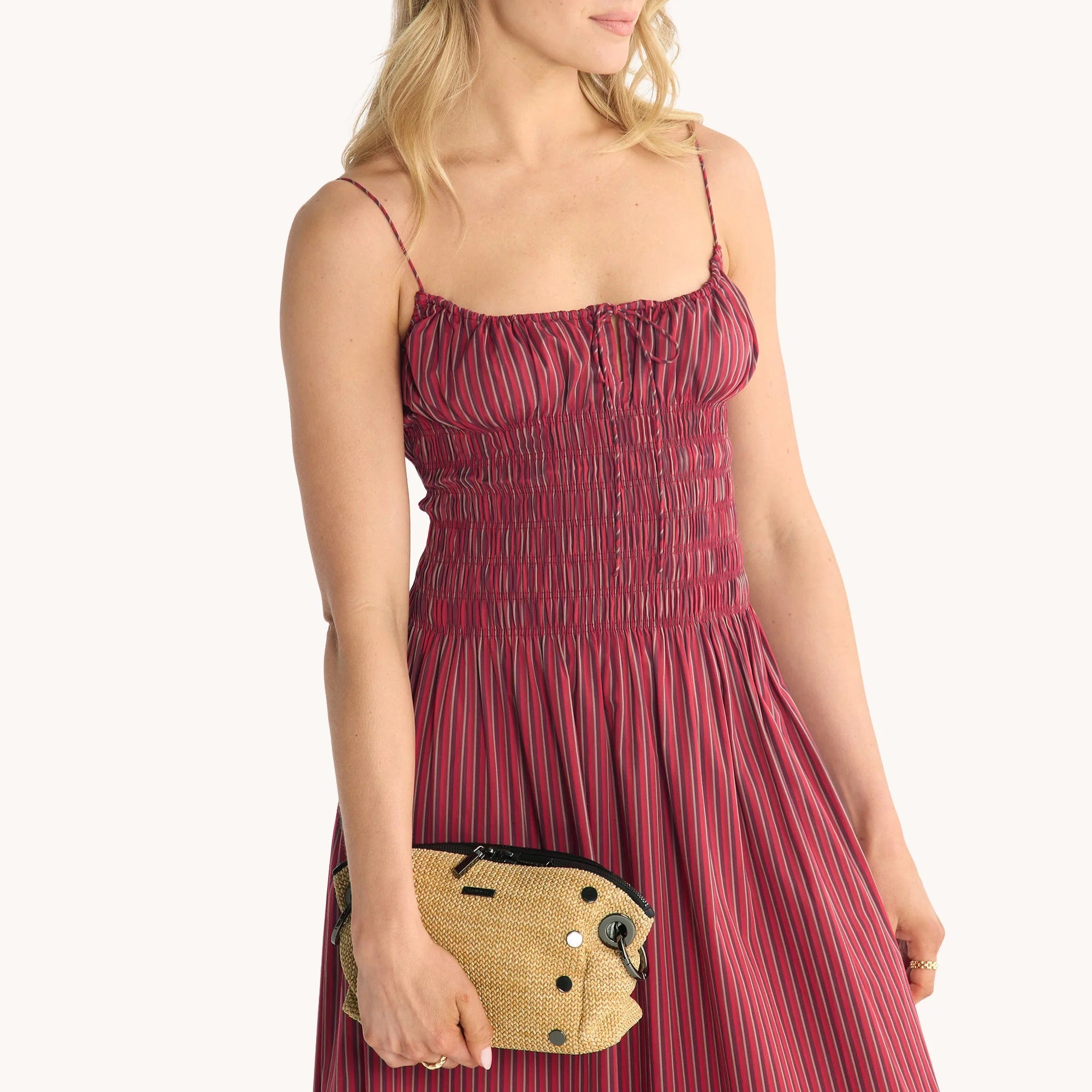 Hammitt Daniel Crossbody Clutch Sml chaparral raffia/gunmetal