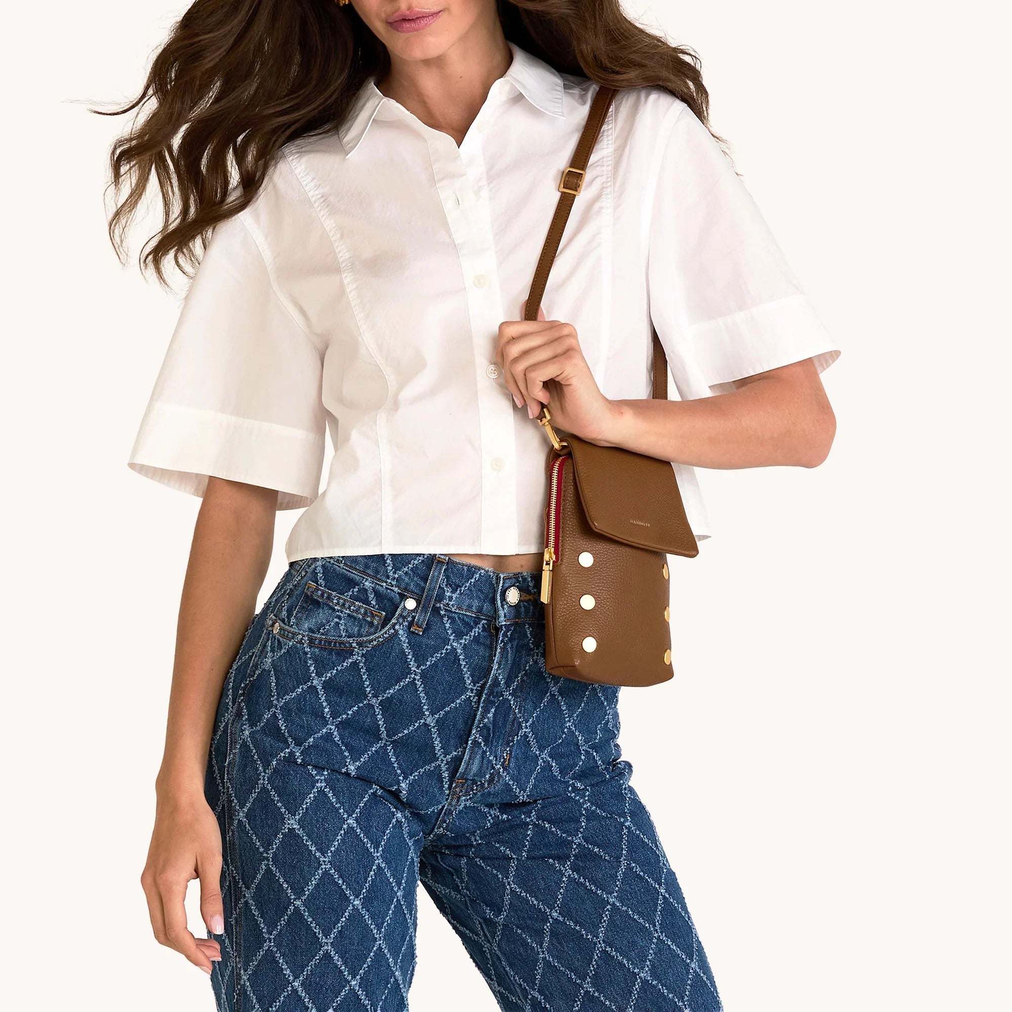 Hammitt VIP Mobile Phone Bag mahogany pebble/brushed gold