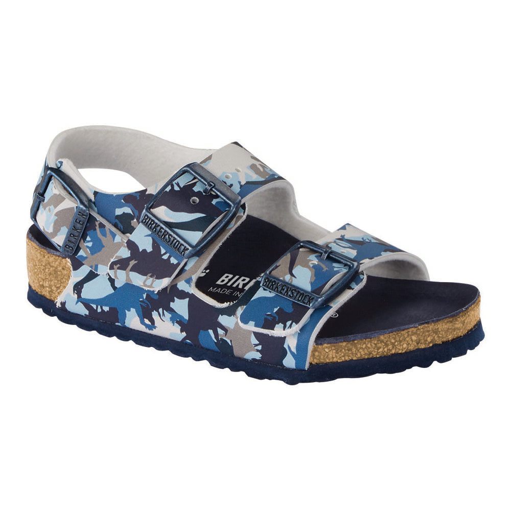 Birkenstock Kids Milano dino camo blue Birko-Flor