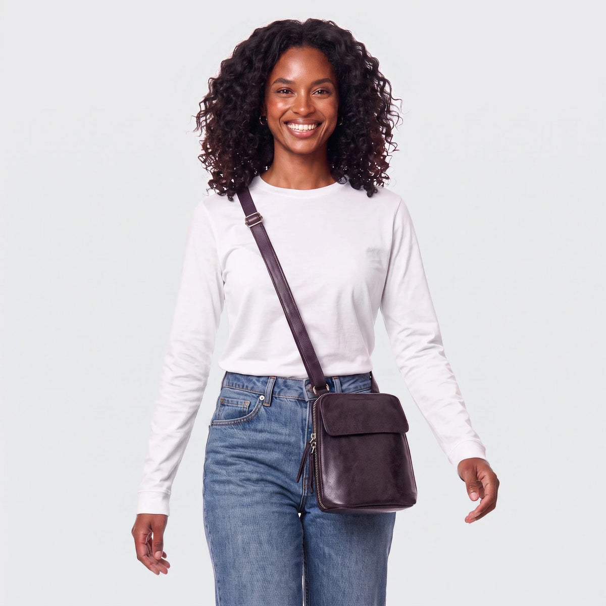 Latico Lucy Crossbody eggplant leather