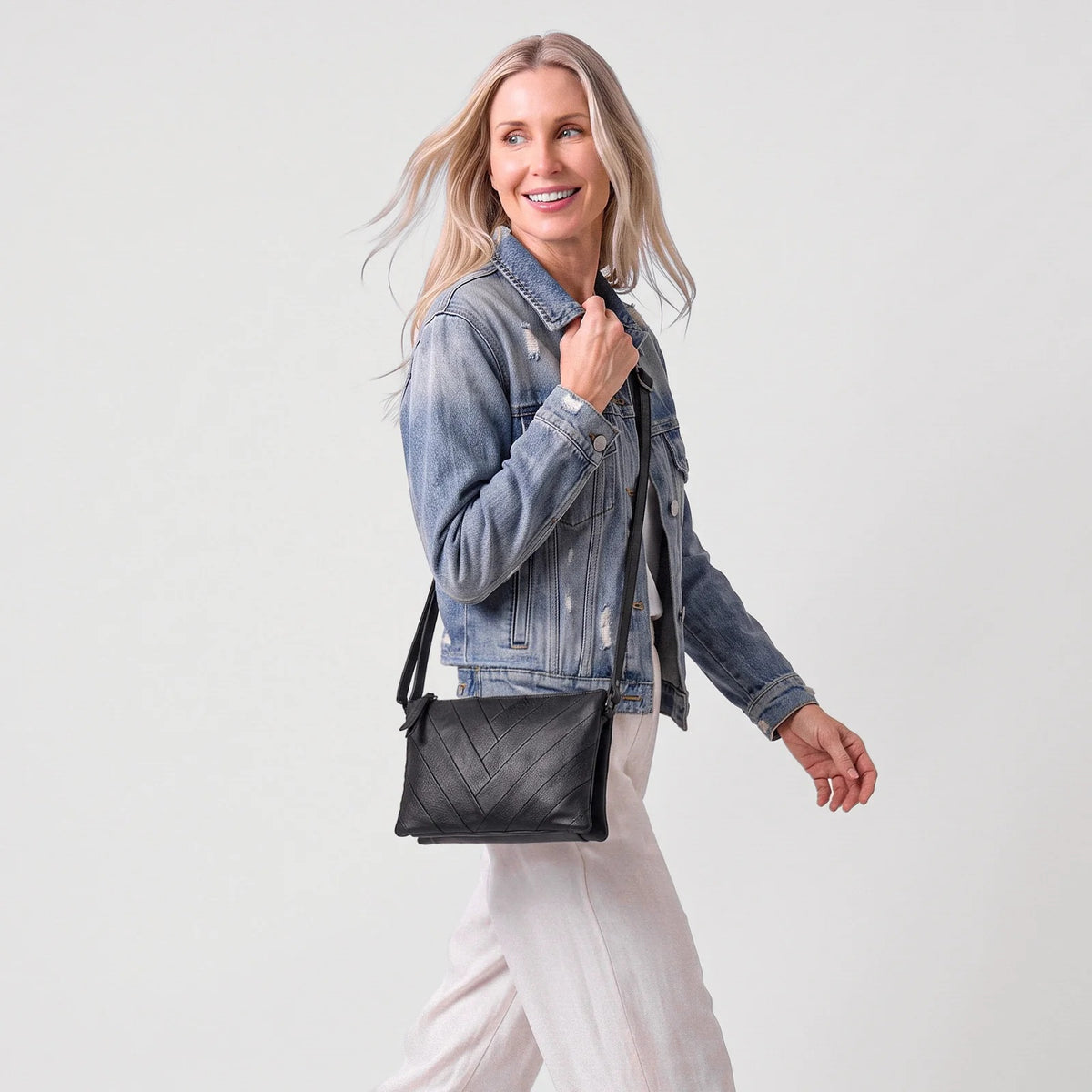 Latico Sunny Crossbody black leather