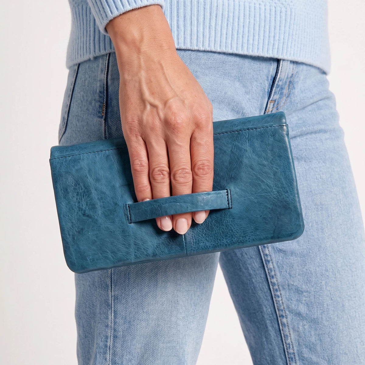 Latico Terry Wallet denim leather