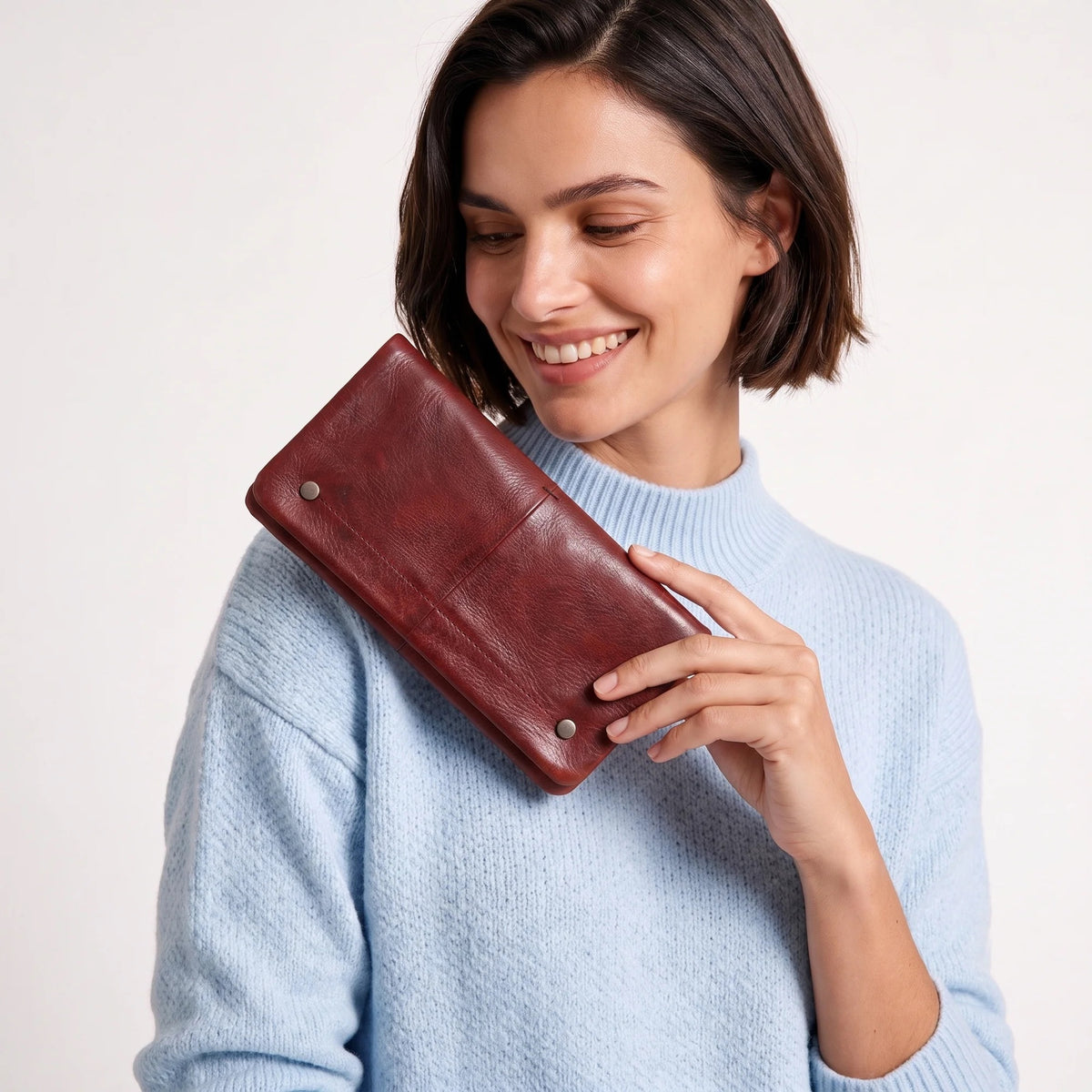Latico Terry Wallet oxblood leather