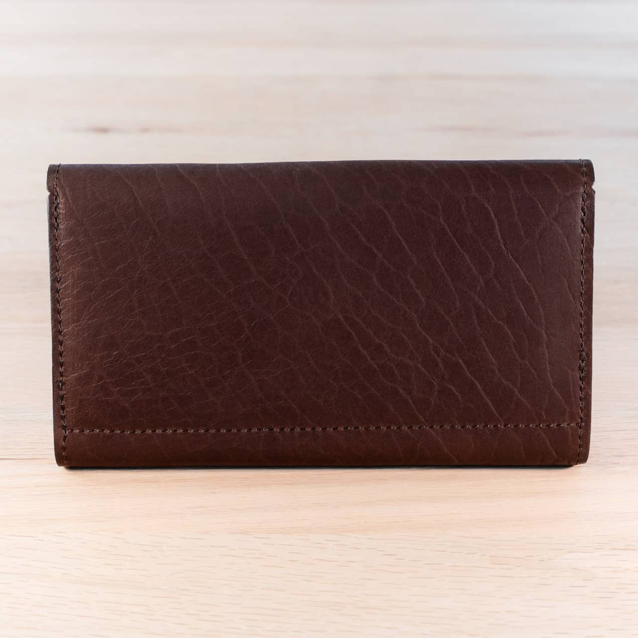 Buffalo Billfold Company Women's Envelope Clutch Wallet brown leather
