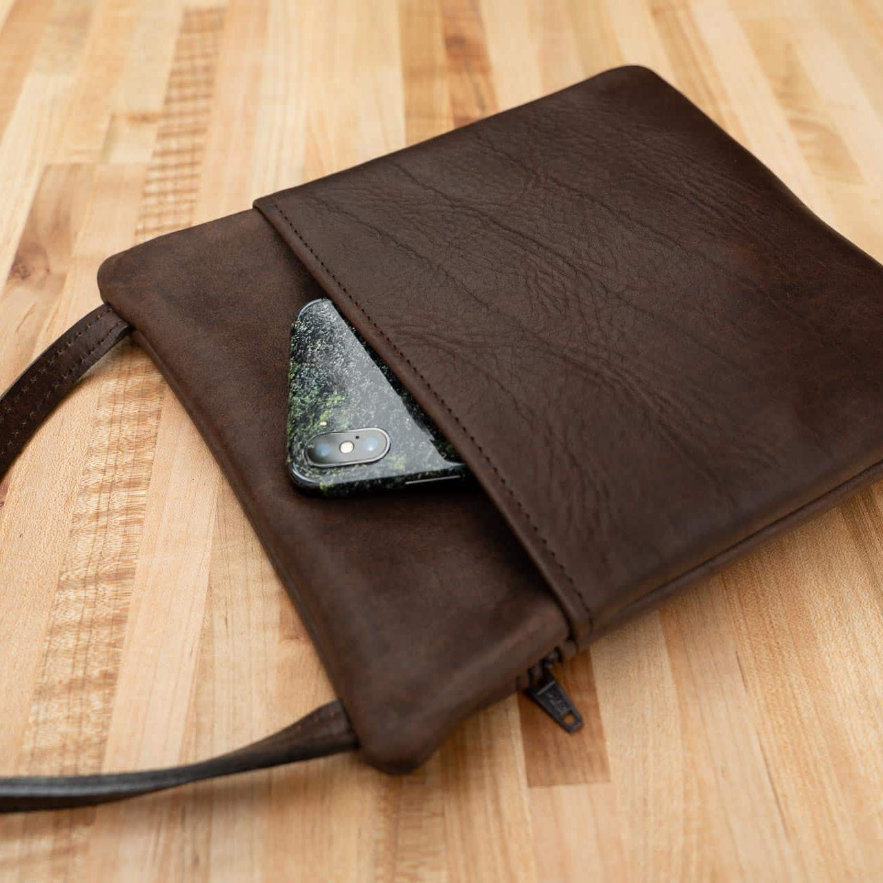 Buffalo Billfold Company Travel Purse brown leather