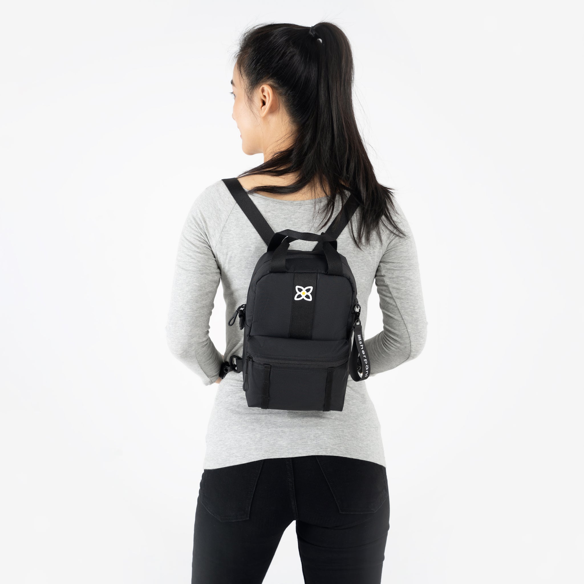 Sherpani Logan Mini Backpack/ Crossbody raven