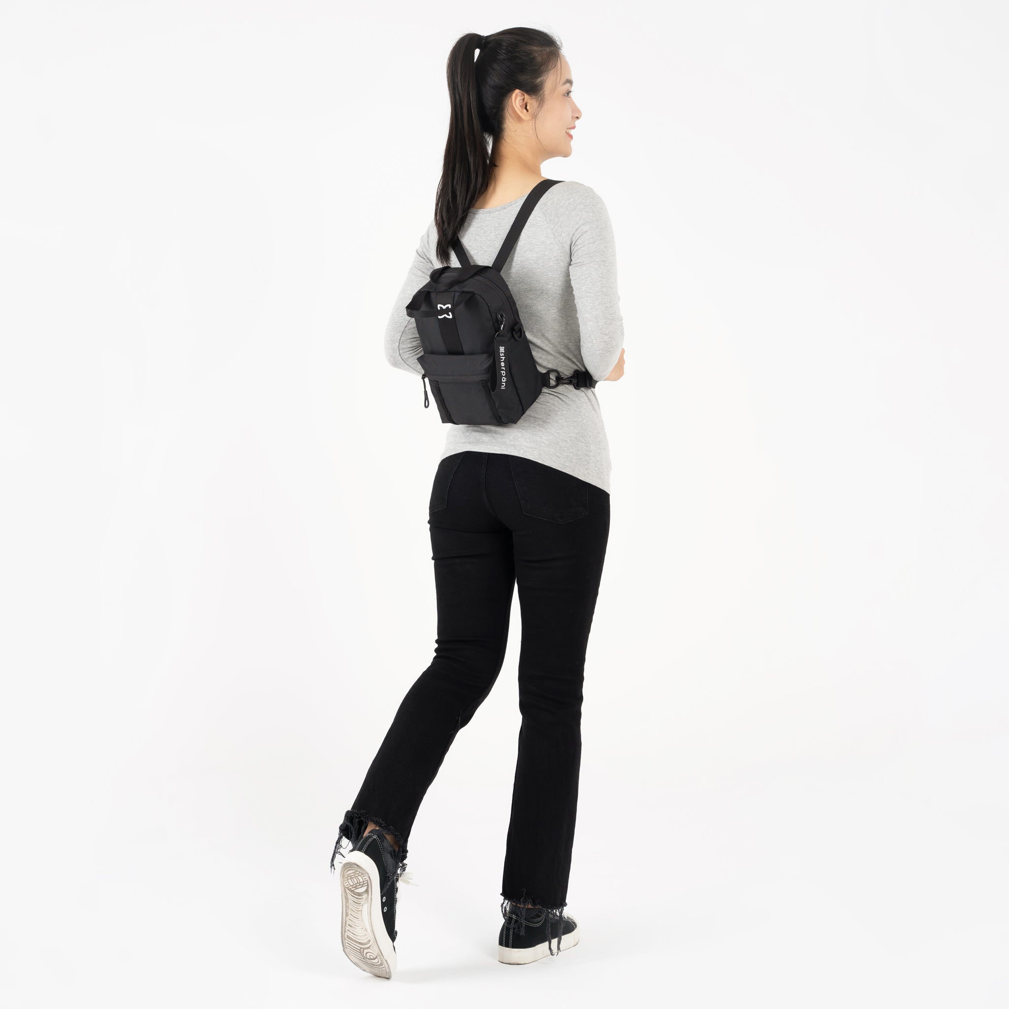 Sherpani Logan Mini Backpack/ Crossbody raven