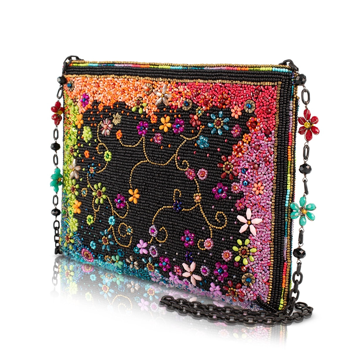 Mary Frances Color Chaos Rainbow Floral Crossbody Handbag
