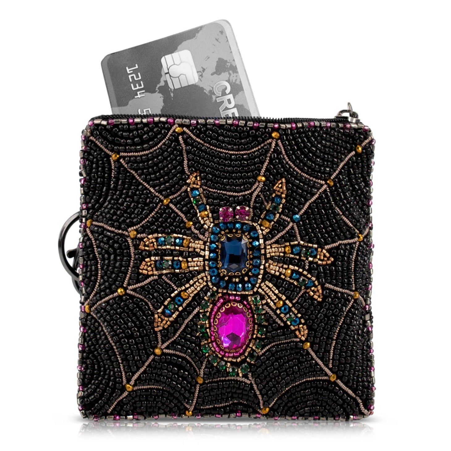 Mary Frances Crystal Web Coin Purse
