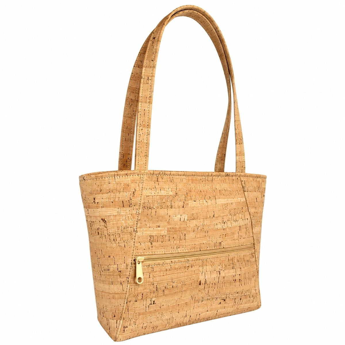 Natalie Therese Mini Tote Bag with Front Zipper Pocket rustic cork