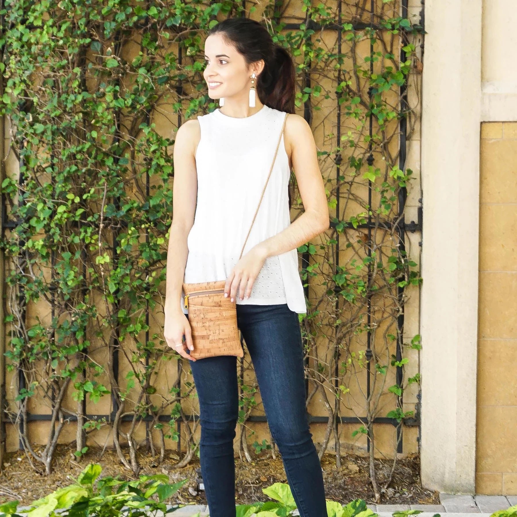 Natalie Therese Mini Crossbody rustic cork
