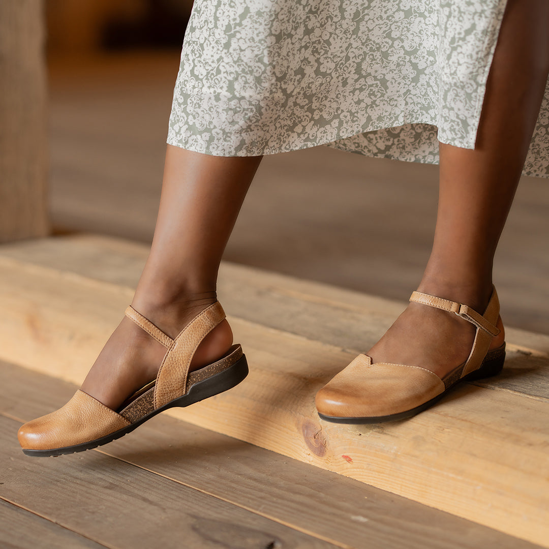 Dansko Rowan honey distressed leather
