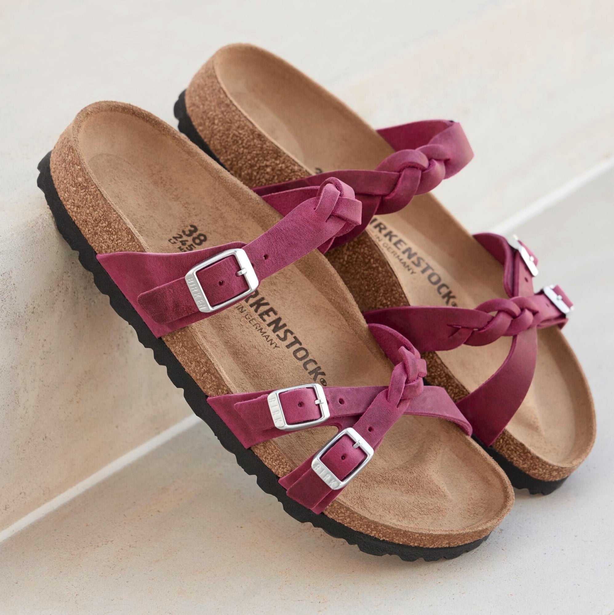 Birkenstock Limited Edition Franca Braid festival fuchsia oiled leather