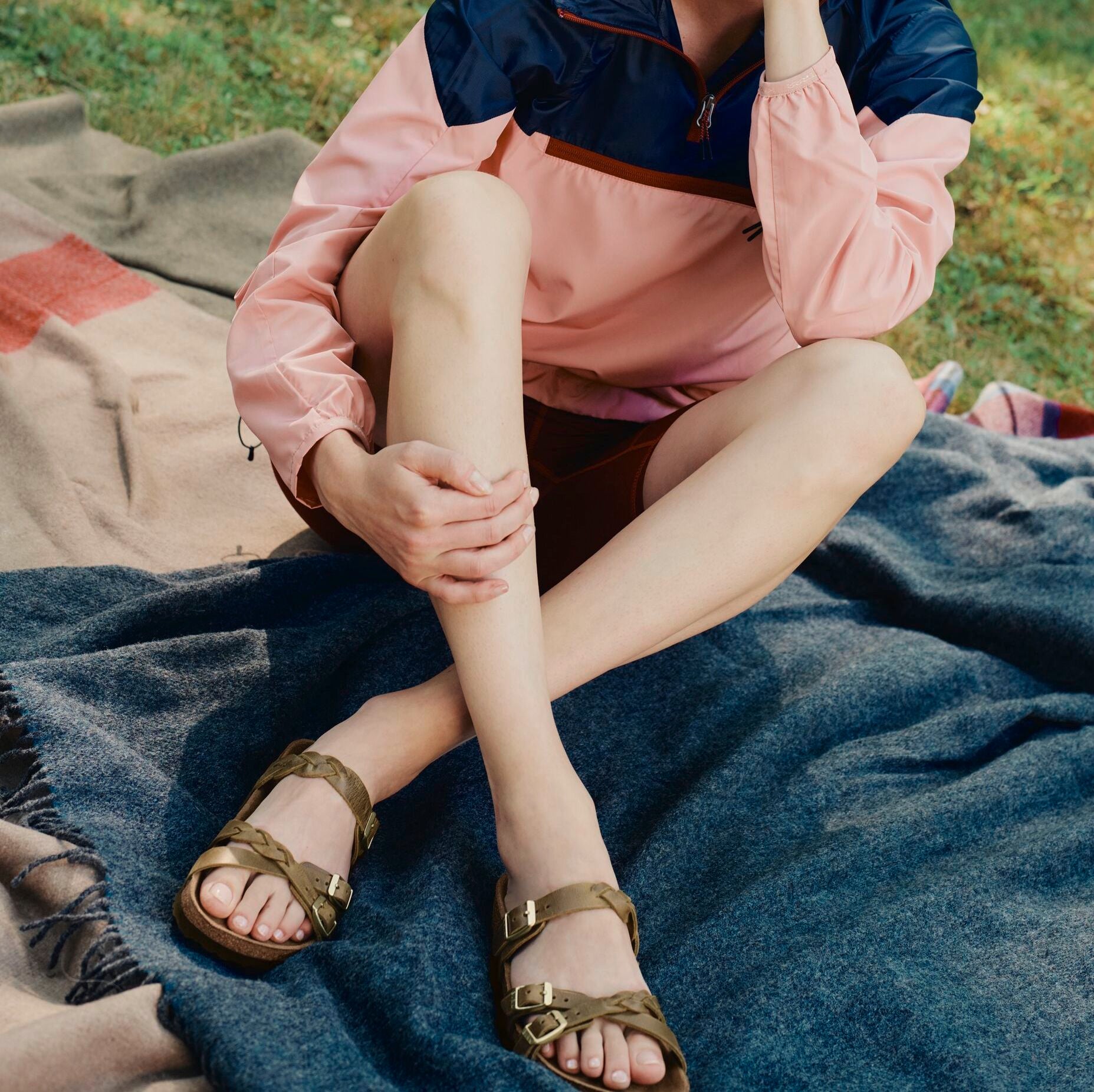 Birkenstock Franca Braid green olive oiled leather