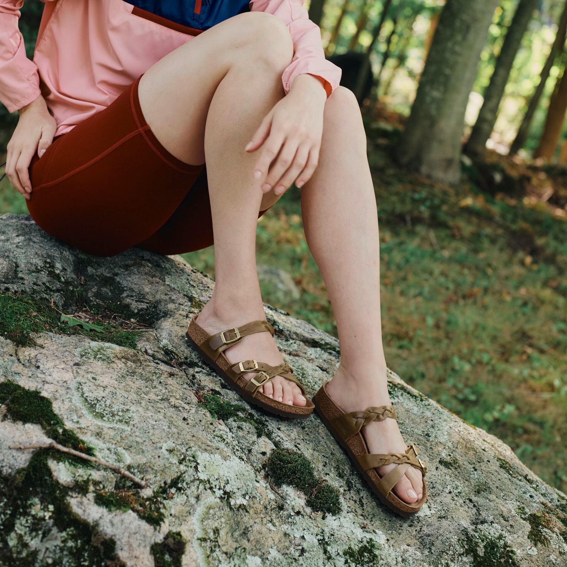 Birkenstock Franca Braid green olive oiled leather