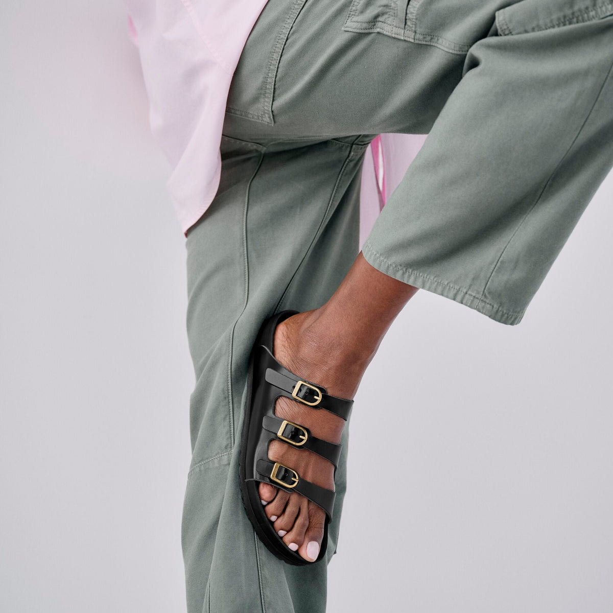 Birkenstock Florida Exquisite high shine black leather