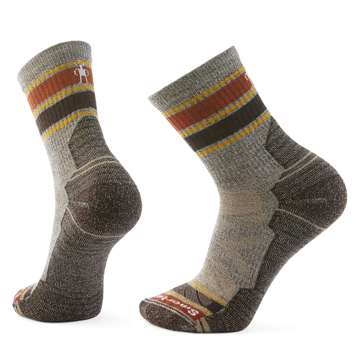 Smartwool Hike Light Cushion Striped Mid Crew taupe/natural marl