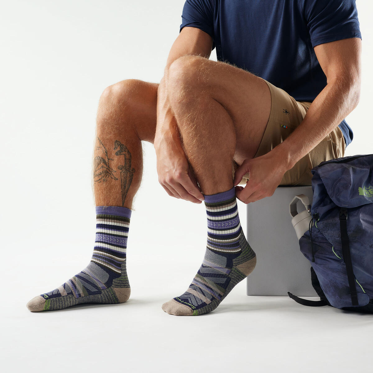 Smartwool Hike Light Cushion Panorama Crew nightfall blue