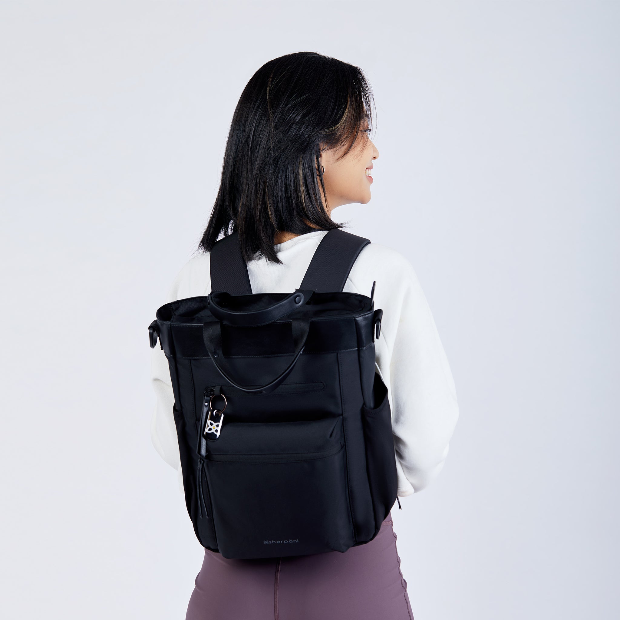 Sherpani Soleil AT Travel Backpack/ Crossbody/ Tote Bag carbon