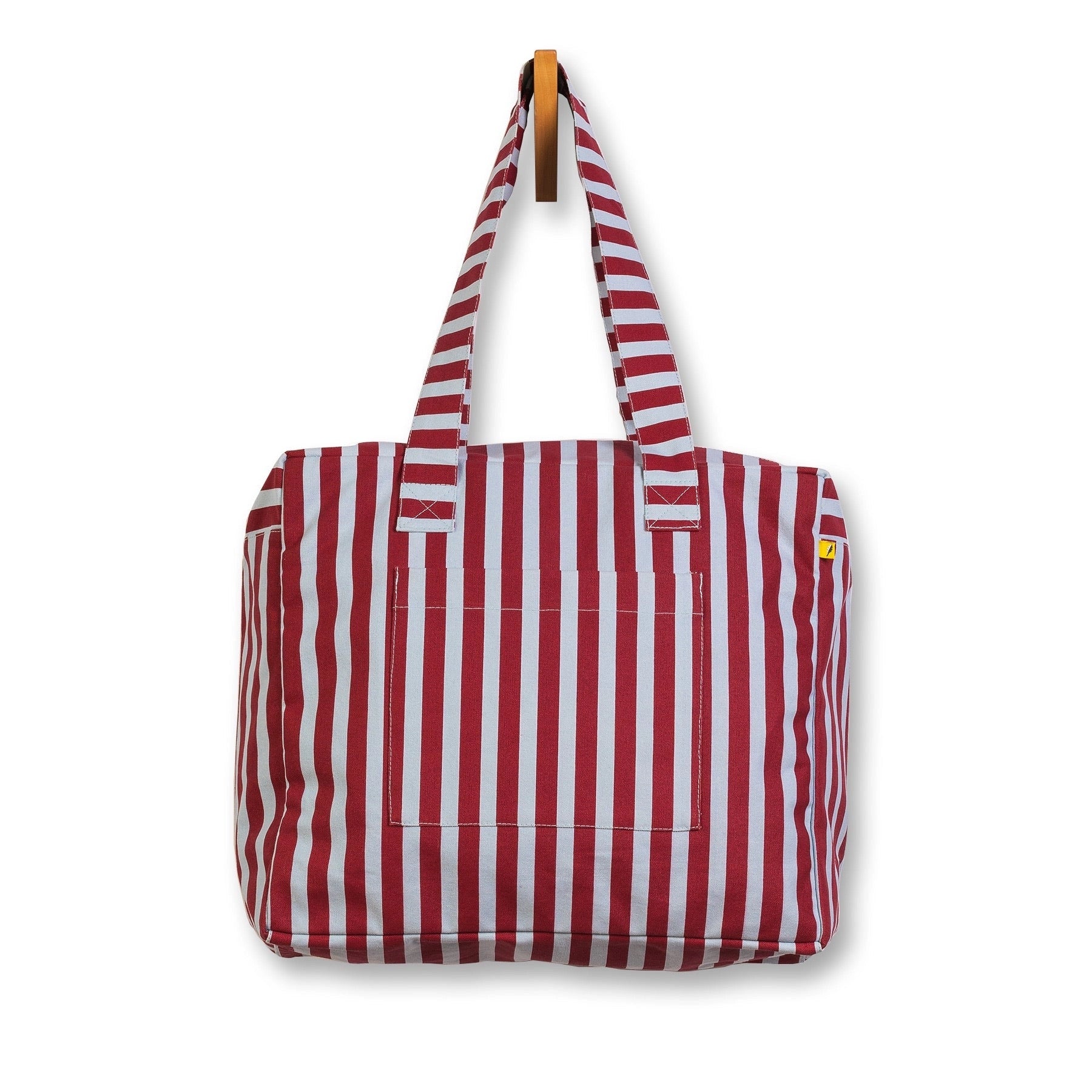 Fluf Daytrip Tote awning stripe chili pepper