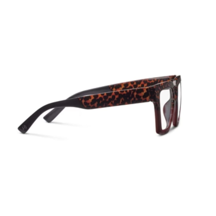 Peepers Take a Bow Blue Light Readers leopard tortoise/red