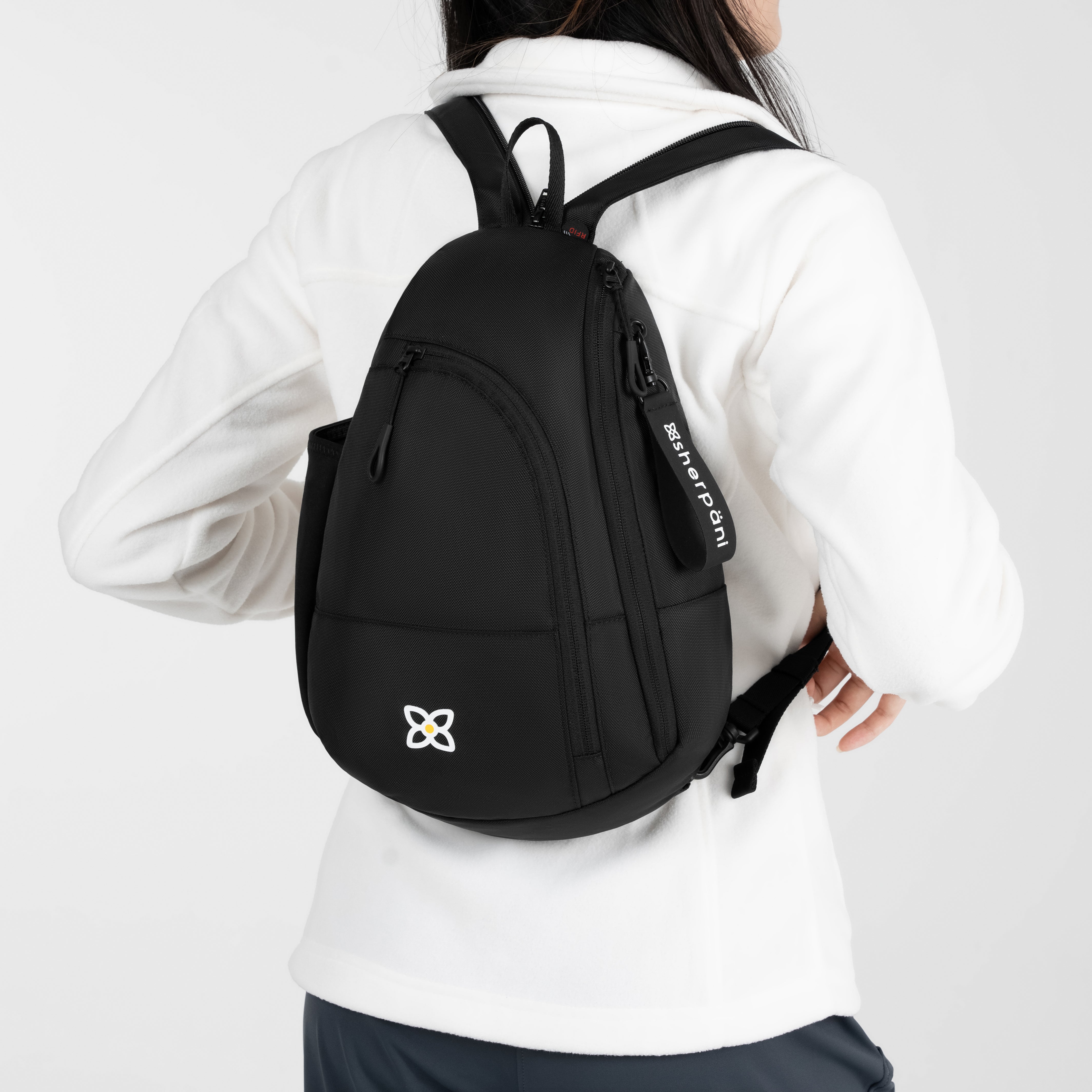 Sherpani Wayfarer Convertible Sling Backpack raven