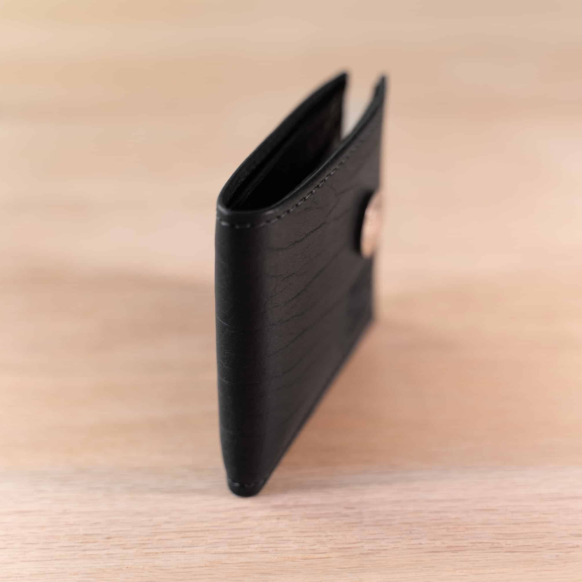 Buffalo Billfold Company Men's Bifold Wallet with Buffalo Nickel black leather