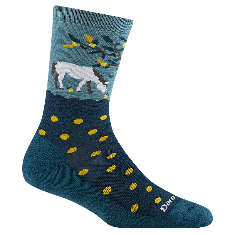 Darn Tough Women's Lifestyle Wild Life Crew Lightweight with Cushion dark teal