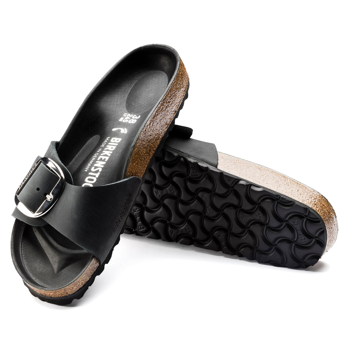 Birkenstock Madrid Big Buckle black oiled leather