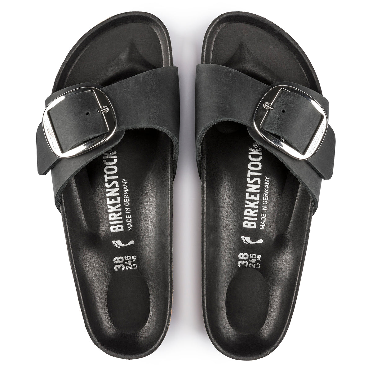 Birkenstock Madrid Big Buckle black oiled leather