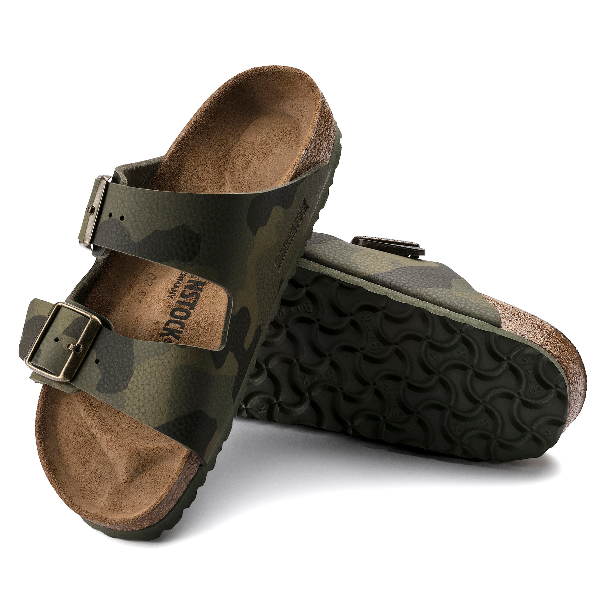 Birkenstock Arizona desert soil camo khaki green Birko-Flor