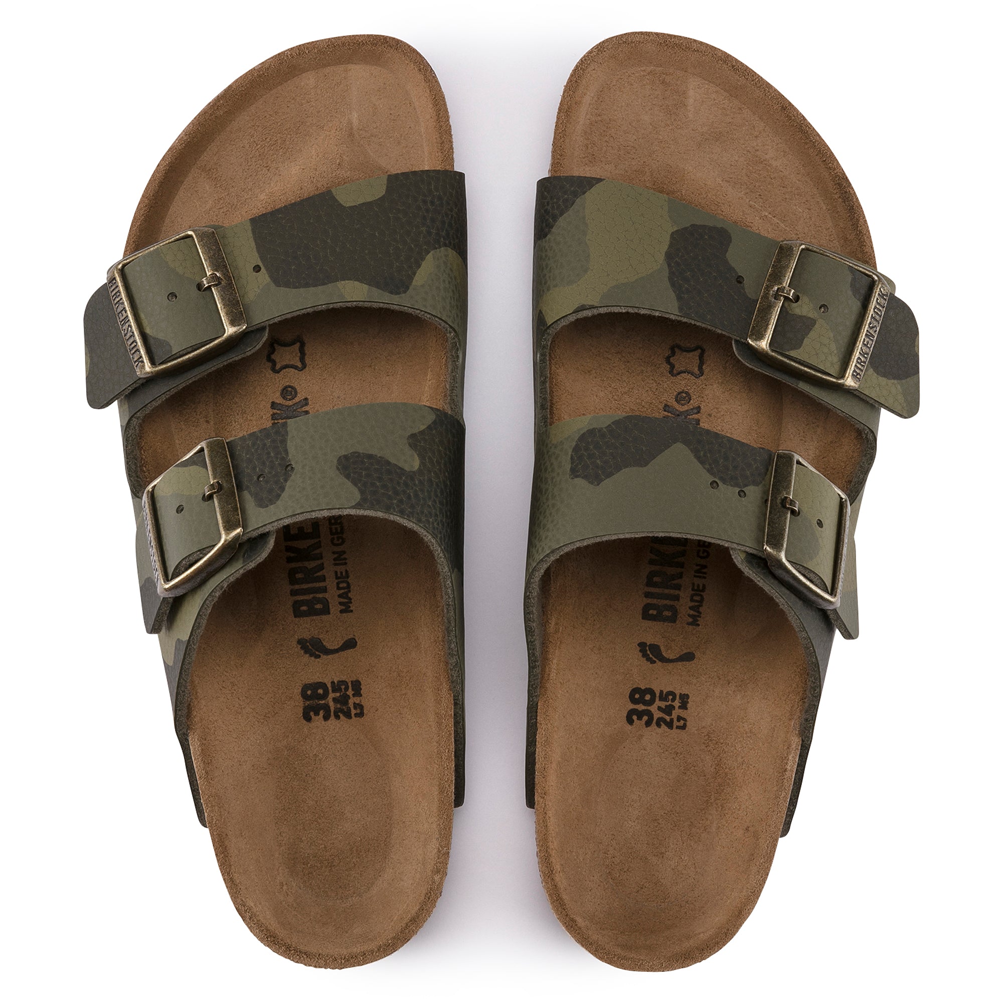 Birkenstock Arizona desert soil camo khaki green Birko-Flor