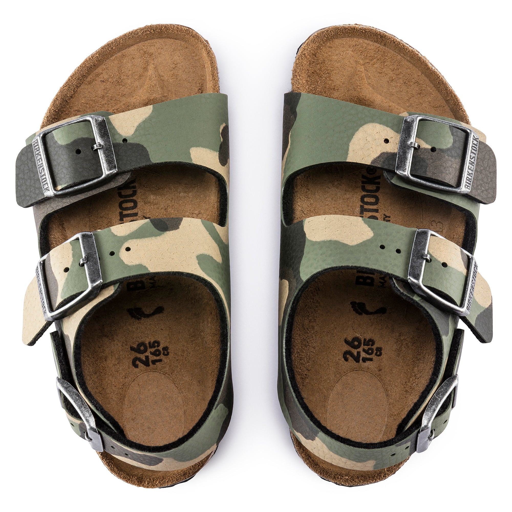 Birkenstock Kids Milano desert soil camo khaki Birko-Flor