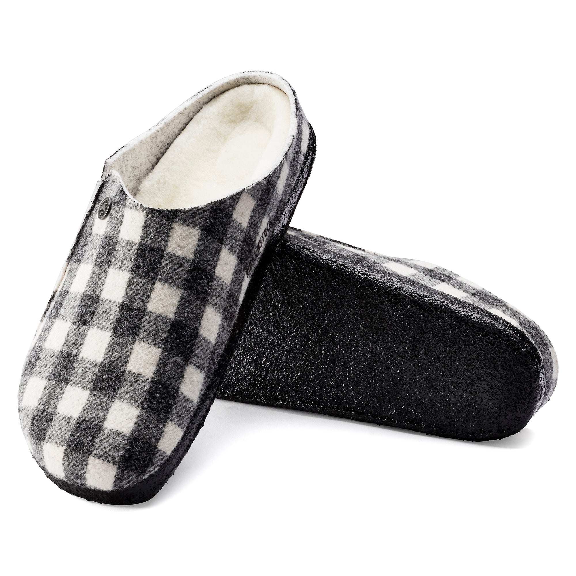 Birkenstock Limited Edition Zermatt plaid white wool/natural shearling